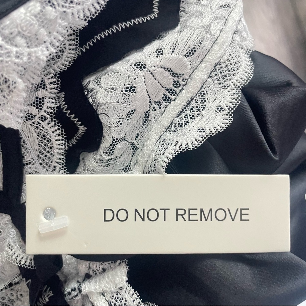 New! For Love & Lemons Maeve maxi slip dress black white lace 26479 - Picture 10 of 16
